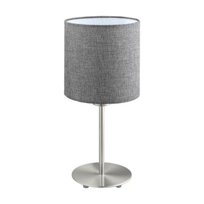 Grå modern bordlampe stof, Abano, med brytare