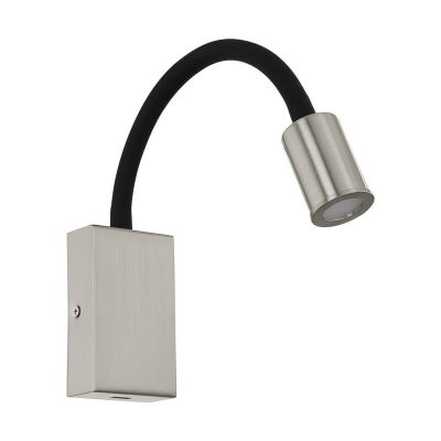 Nikkel modern væglampe plast, Cafer, 4W, 3000K LED, med brytare