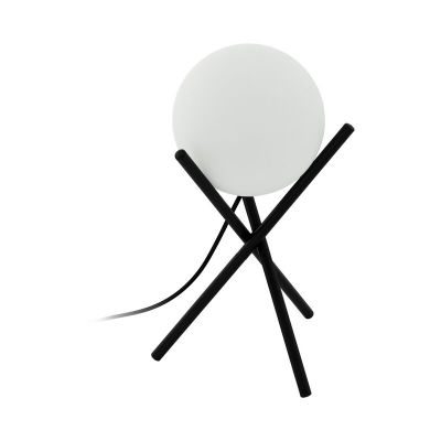 Sort klassisk bordlampe stål, Made, med brytare