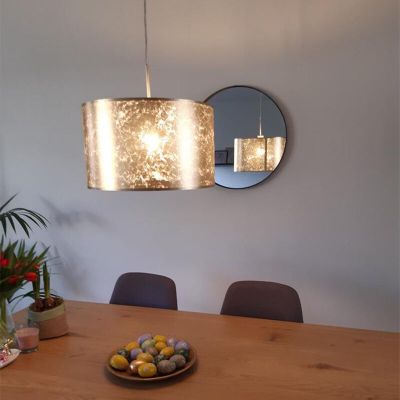 Beige modern pendler lampe stof, Megan
