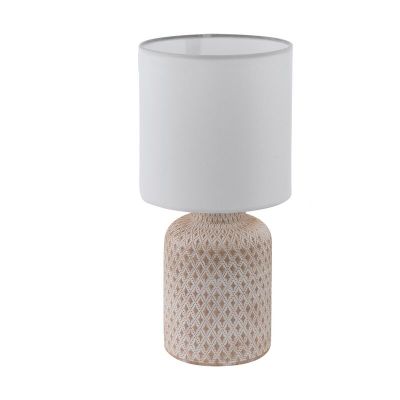 Keramik bordlampe hvid, Angele, med brytare