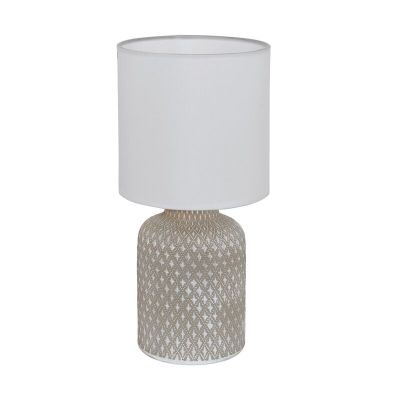 Keramik bordlampe grå, Angele, med brytare
