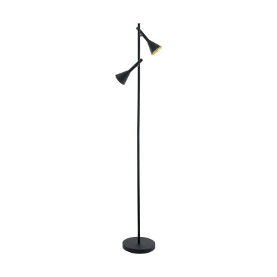 Guld gulv lampe stål, Marielle, med brytare