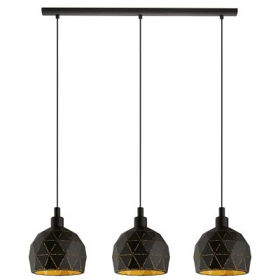 Sort modern pendler lampe stål, Silva