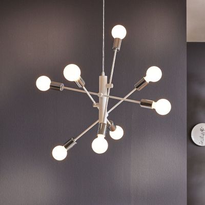 Hvid pendler lampe stål, Pauline