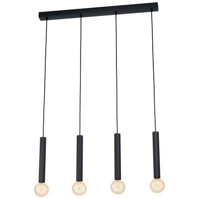 Sort pendler lampe metal, Nicholas