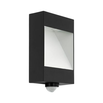 Antracit modern udendørs væglampe med bevægelsessensor aluminium, Elvi, 10W, 3000K LED, IP44