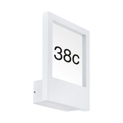 Hvid modern husnummer med lys aluminium, Jovan, IP44