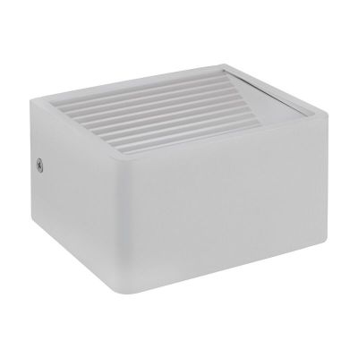 Hvid modern udendørslampe aluminium, Nicoliene, 6W, 3000K LED, IP65