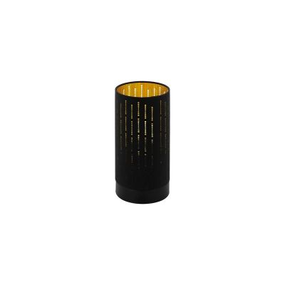 Sort modern bordlampe stål, Yori, med brytare