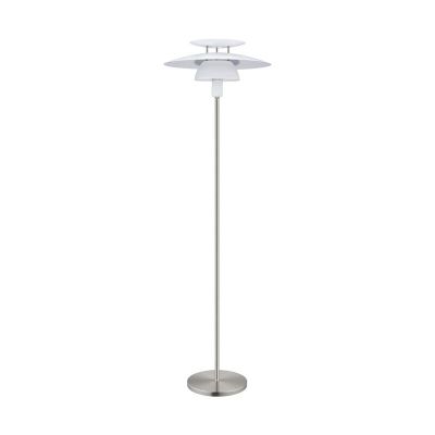 Nikkel design gulv lampe stål, Lariana, med brytare