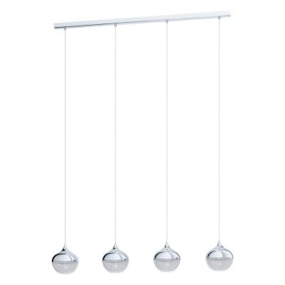 Krom pendler lampe stål, Evelyn