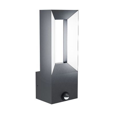 Sort modern udendørs væglampe med bevægelsessensor aluminium, Larisa, 5W, 3000K LED, IP44