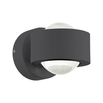 Antracit modern udendørslampe aluminium, Lyn, 2W, 3000K LED, IP44