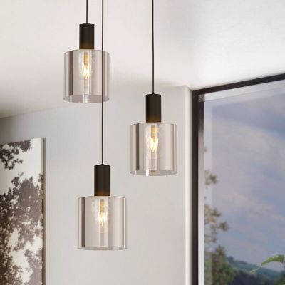Grå modern pendler lampe glas, Paulina