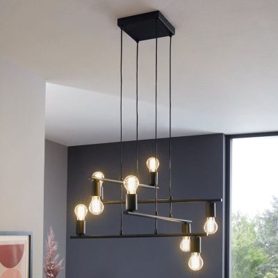 Sort industri pendler lampe metal, Evelyne