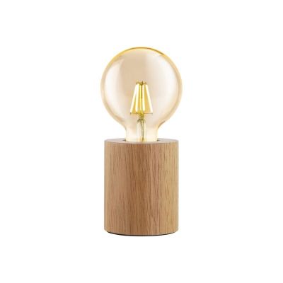 Træ bordlampe brun, Yannic, med brytare
