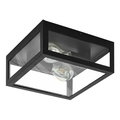 Sort modern loftlampe badeværelse glas, Amadou, IP44