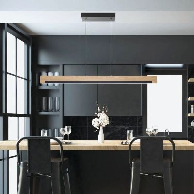 Rustik pendler lampe træ, Ludovica, 25W, 3000K LED