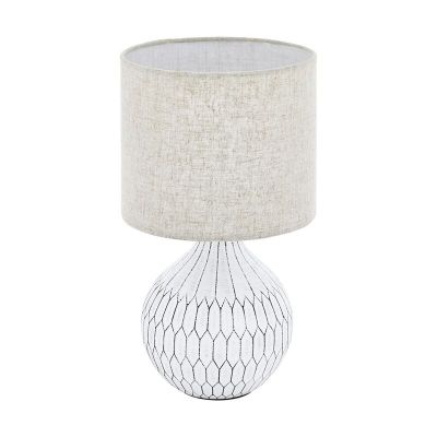 Keramik bordlampe hvid, Angele, med brytare