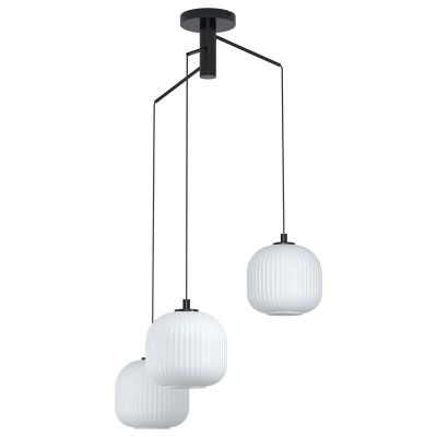 Hvid retro pendler lampe glas, Elvera