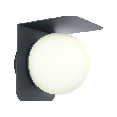 Sort modern udendørslampe aluminium, Lute, IP44