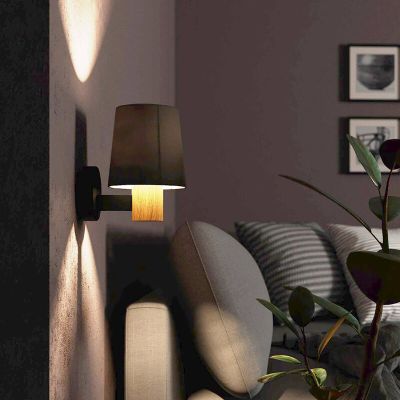 Taupe rustik væglampe stof, Teodora