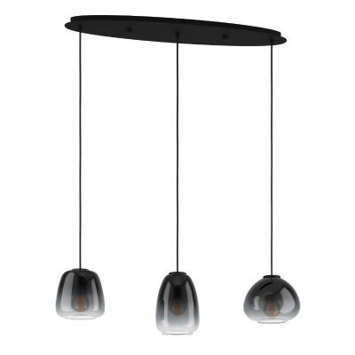 Sort design pendler lampe glas, Yolanda