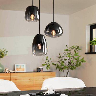 Sort design pendler lampe glas, Yolanda