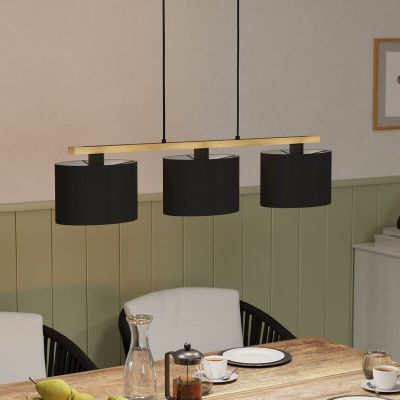Træ pendler lampe brun, Magali