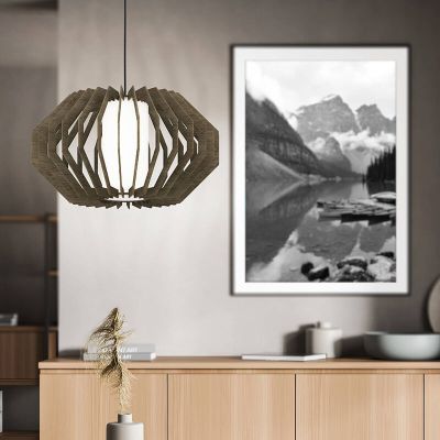 Træ pendler lampe brun, Lianda