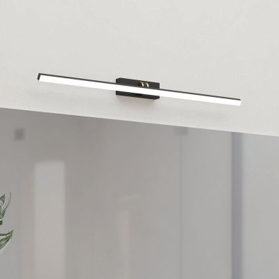 Sort spejllampe plast, Keisha, 5W, varm til kold hvid justerbar LED, IP44