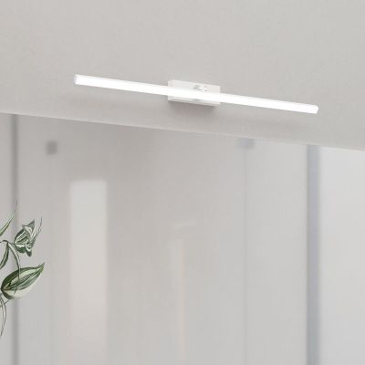 Hvid modern spejllampe plast, Keisha, 5W, varm til kold hvid justerbar LED, IP44, 3 trins lysdæmper