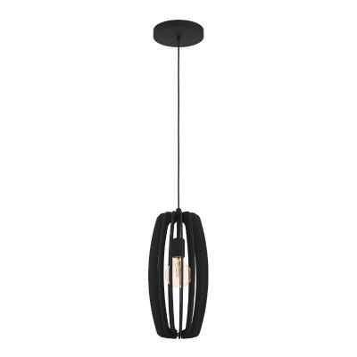 Træ pendler lampe sort, Wilko