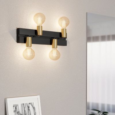 Sort væglampe aluminium, Jelka