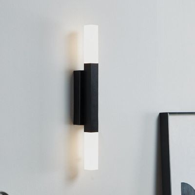 Sort modern spejllampe aluminium, Yolande, 5,5W, 3000K LED, IP44