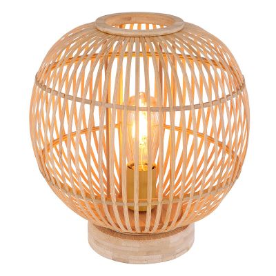 Træ bordlampe brun, Terry, med brytare