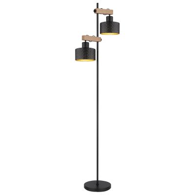 Sort modern gulv lampe metal, Riemmer, med brytare