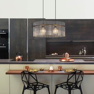 Sort design pendler lampe glas, Genelva