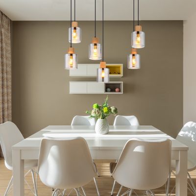 Sort industri pendler lampe glas, Abelon