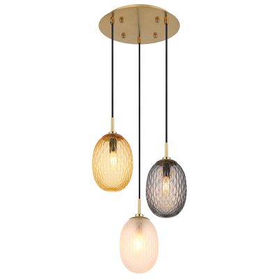 Multi-Farvet retro pendler lampe glas, Dilata