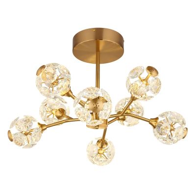 Guld design loftlampe krystal, Viresh, 68W, 3000K LED