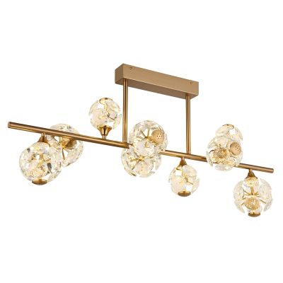 Guld design loftlampe krystal, Viresh, 73,8W, 3000K LED