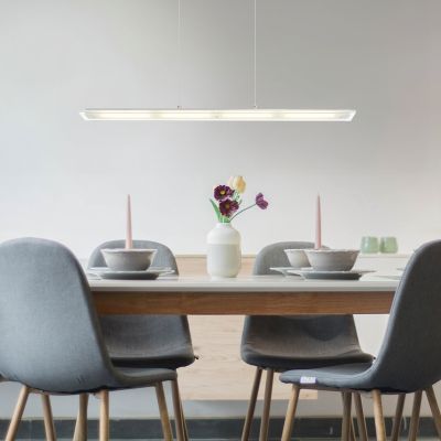 Nikkel design pendler lampe metal, Nisanur, 20W, white switch LED, med touch lysdæmper