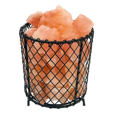 Orange saltlampe sten, Mersa, med brytare