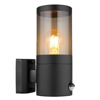 Sort modern udendørslampe rustfrit stål, Lambert, IP44