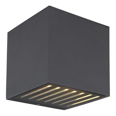 Antracit modern up down væglampe aluminium, Moesha, 6W, 3000K LED, IP54