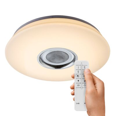Hvid plafond plast, Adali, 18W, RGBW LED, med fjärrkontroll