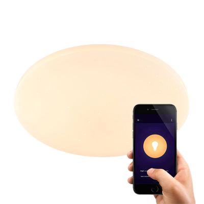 Hvid modern smart loftlampe metal, Helena, 30W, varm til kold hvid justerbar LED