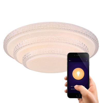 Hvid modern smart loftlampe metal, Aldin, 30W, varm til kold hvid justerbar LED